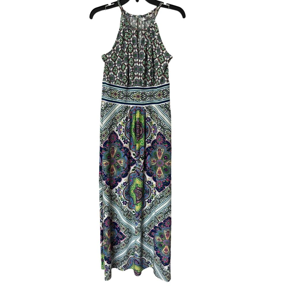 London Style Collection Flowy‎ Halter Maxi Dress Size 8